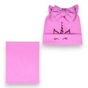 Czapka wiosenna dla dziewczynki. Bawełniana. Różowa. Jednorożec