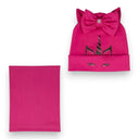 Czapka wiosenna dla dziewczynki. Bawełniana. Amarantowa. Jednorożec