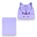 Czapka wiosenna dla dziewczynki. Bawełniana. Fioletowa. Jednorożec