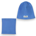 Czapka dla chłopca. Wiosenna. Bawełniana. Komin. Błękitna.