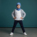 Czapka dla chłopca. Wiosenna. Bawełniana. Komin. Błękitna.