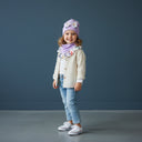 Czapka dla dziewczynki. Wiosenna. Bawełniana. Kokarda. Chusta. Wrzos.