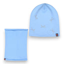 Wiosenny komplet dla dziewczynki – czapka z perełkami i komin