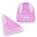 Czapka dla dziewczynki. Wiosenna. Bawełniana. Królik. Uszy. Róż.