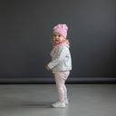 Czapka dla dziewczynki. Wiosenna. Bawełniana. Królik. Uszy. Róż.