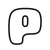 Logo PanPan 35: kontur zaokrąglonej litery P, czarna linia na przezroczystym tle.